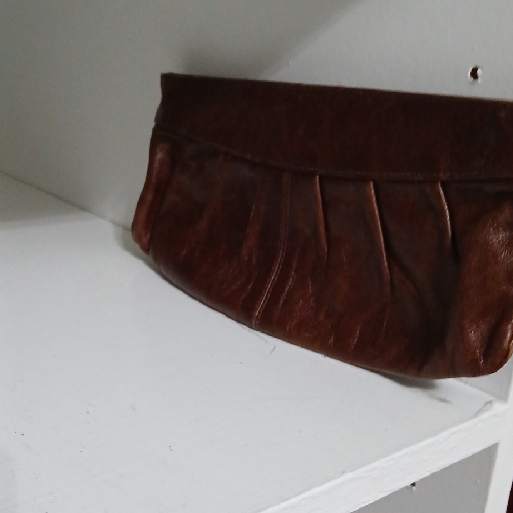 Brown Leather Clutch